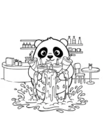 Panda Bubble Tea Spill Coloring Page by Mindset Flow
