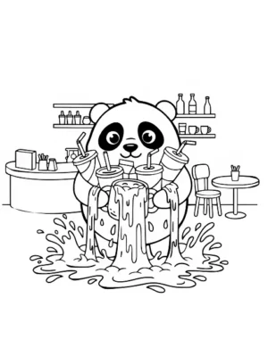 Panda Bubble Tea Spill Coloring Page by Mindset Flow