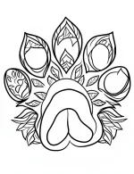 Paw Print Mandala with Floral Design Coloring Page by Mindset Flow
