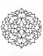 Peaceful Floral Mandala With Layered Leaves Coloring Page by Mindset Flow