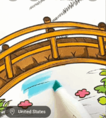 Peaceful Garden Bridge Summer Solstice Coloring Page-HowToVideo