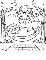 Peaceful Sloth Hammock Nap Coloring Page By Mindset Flow