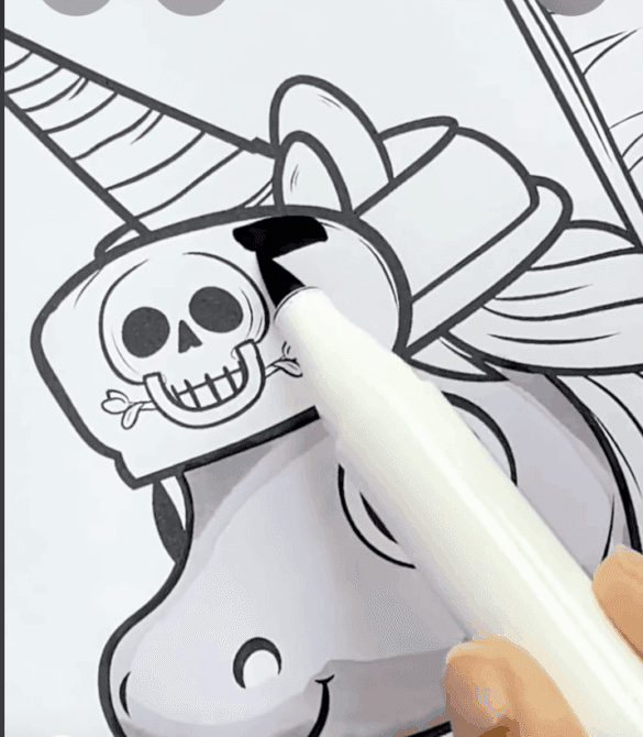 Pirate Unicorn Sailing The Seas Unicorn Coloring Page-HowToVideo Pirate Unicorn Sailing The Seas Unicorn Coloring Page-HowToVideo