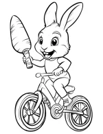 Playful Bunny Riding Bike with Carrot Coloring Page By Mindset Flow