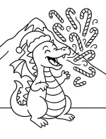 Playful Dragon Breathing Candy Canes Coloring Page By Mindset Flow