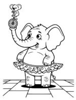 Playful Elephant Balancing a Tiny Unicycle Coloring Page By Mindset Flow