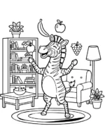 Playful Fruit Juggling Zebra Coloring Page By Mindset Flow