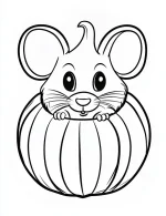 Playful Mouse Popping Out of a Pumpkin Halloween Coloring Page by Mindset Flow