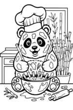 Playful Panda Making Noodles Coloring Page By Mindset Flow