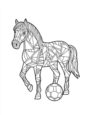 Playful Ponies with Soccer Ball Coloring Page by Mindset Flow