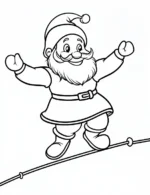 Playful Santa Balancing on Tightrope Coloring Page By Mindset Flow