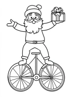 Playful Santa Balancing on Unicycle Coloring Page By Mindset Flow