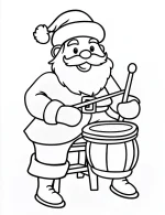 Playful Santa Claus Drumming Cheerfully Coloring Page by Mindset Flow
