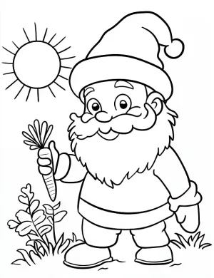 Playful Santa Holding Carrot Christmas Coloring Page by Mindset Flow