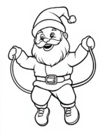 Playful Santa Jumping Rope Coloring Page By Mindset Flow