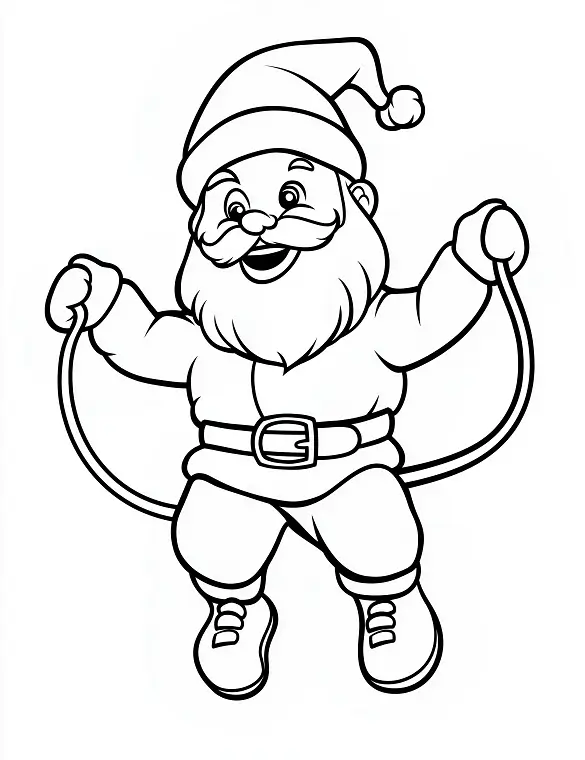 Playful Santa Jumping Rope Coloring Page By Mindset Flow Playful Santa Jumping Rope Coloring Page By Mindset Flow