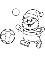 Playful Santa Kicking Soccer Ball Coloring Page by Mindset Flow