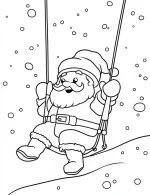 Playful Santa Swinging in Snow Christmas Coloring Page By Mindset Flow