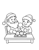 Playful Santa and Boy Decorating Ornaments Coloring Page By Mindset Flow
