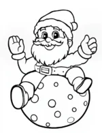 Playful Santa on Giant Cookie Christmas Coloring Page By Mindset Flow