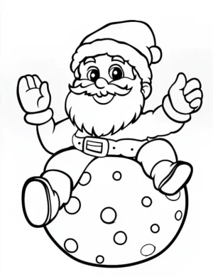 Playful Santa on Giant Cookie Christmas Coloring Page By Mindset Flow