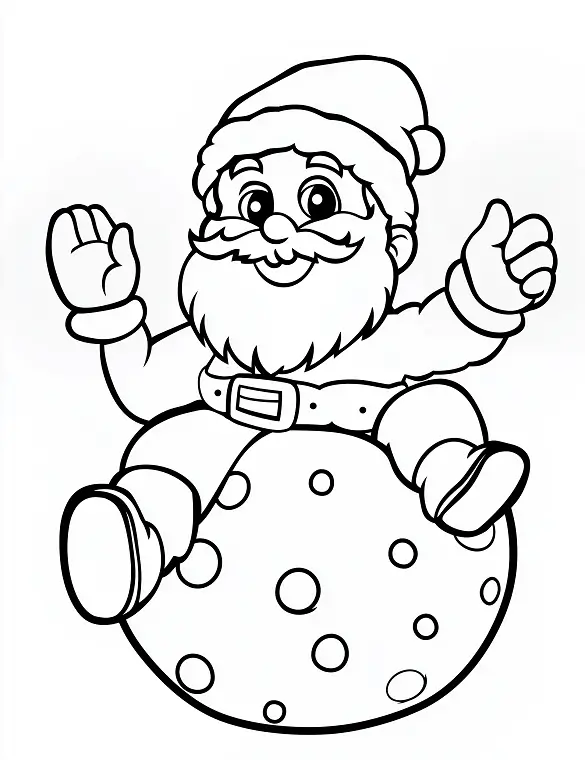 Playful Santa on Giant Cookie Christmas Coloring Page By Mindset Flow Playful Santa on Giant Cookie Christmas Coloring Page By Mindset Flow