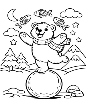 Playful Snowball Balance Coloring Page By Mindset Flow