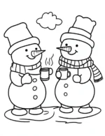 Playful Snowman Wonderland Christmas Coloring Page By Mindset Flow