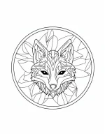 Playful Standing Geometric Fox with Bold Line Patterns Coloring Page by Mindset Flow