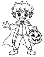 Playful Vampire with Big Friendly Eyes Coloring Page by Mindset Flow