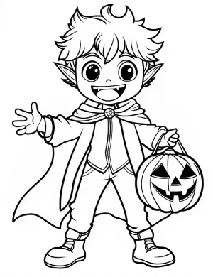 Playful Vampire with Big Friendly Eyes Coloring Page by Mindset Flow