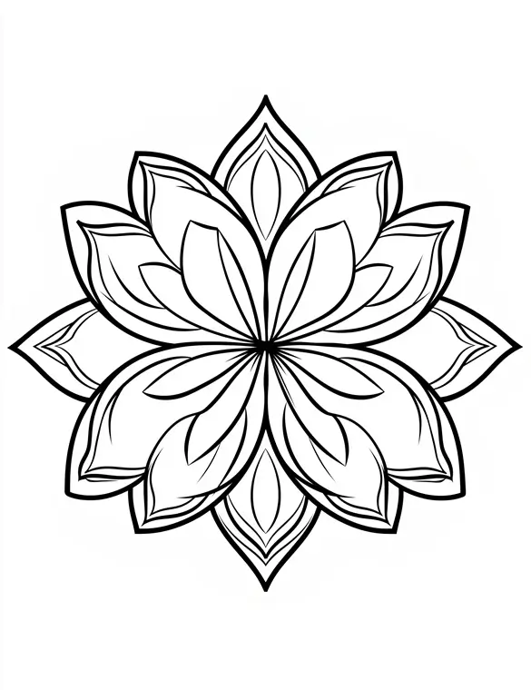 Plumeria Mandala Floral Printable Coloring Page
