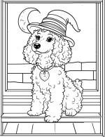 Poodle Witch Hat Halloween Coloring Page By Mindset Flow