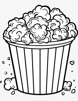 Popcorn Bucket Coloring Page by Mindset Flow