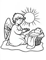 Praying Nativity Scene Christmas Coloring Page By Mindset Flow