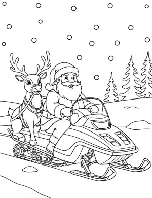 Printable Christmas Santa Reindeer Coloring Page Holiday Decorations By Mindset Flow