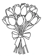 Printable Tulip Bouquet Flower Coloring Page By Mindset Flow
