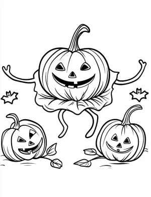 Pumpkin Ballerina in Motion Halloween Coloring Page by Mindset Flow