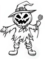 Pumpkin Head Scarecrow Coloring Page by Mindset Flow