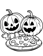 Pumpkin Pizza Party Coloring Page by Mindset Flow
