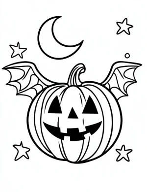 Pumpkin with Wings Halloween Coloring Page by Mindset Flow