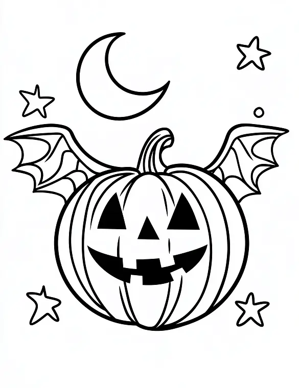 Pumpkin with Wings Halloween Coloring Page by Mindset Flow