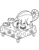 Quirky Anteater Picnic Table Coloring Page By Mindset Flow