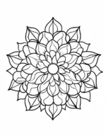 Radiant Flower Mandala With Rounded Petals Coloring Page by Mindset Flow