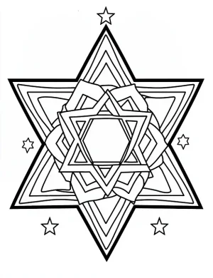 Radiant Star of David Christmas Coloring Page by Mindset Flow