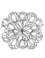 Radiant Tulip Flower Mandala Flower Coloring Page By Mindset Flow