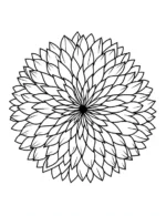 Radiating Dahlia Inspired Mandala With Layered Petals Coloring Page by Mindset Flow