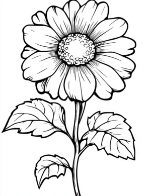 Realistic Sunflower Bloom Adult Flower Coloring Page By Mindset Flow