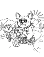 Rebellious Corgi Biker Coloring Page By Mindset Flow