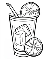 Refreshing Lemonade with Ice and Lime Coloring Page by Mindset Flow
